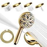 Sparkpod Hochdruck-Duschkopf mit 10 Einstellungen – luxuriöser 5-Zoll-Handbrausekopf mit hohem Durchfluss und Hochdruckdüsen – (Ägyptisches Gold)