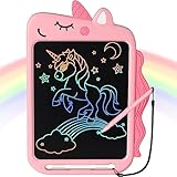 NOBES Zaubertafel Spielzeug ab 2 3 4 5 6 Jahre Einhorn ,10-Zoll LCD Schreibtafel Magnettafel Maltafel , Geschenke für Kinder Mädchen (Rosa)