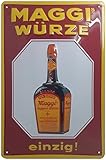 MAGGI Würze Blechschild ROT Werbung Küche Retro Nostalgie 20 x 30 cm, hochwertig geprägt 30 x 20 cm - Wandschild, Türschild, Dekoration