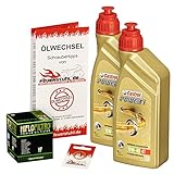 Castrol 10W-40 Öl + HiFlo Ölfilter für Kawasaki KFX 700, 04-09 - Ölwechselset inkl. Motoröl, Filter, Dichtring