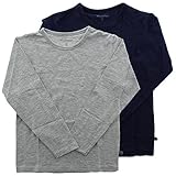 MINYMO Jungen Minymo 2er Pack T-shirt mit Langen Ärmeln für Jungen T Shirt, Mehrfarbig (Dark Navy/Grau 778), 134 EU