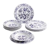 KAHLA Rossella Zwiebelmuster Tafelservice 12tlg. | Tellerset für 6 Personen mit Zwiebelmuster Dorkor aus Porzellan