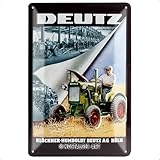 Nostalgic-Art Retro Blechschild, 20 x 30 cm, Deutz Klöckner – Geschenk-Idee für Traktor-Fans, Original Lizenzprodukt (OLP), aus Metall, Vintage Design, Blechschilder Sprüche