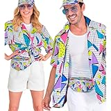 W WIDMANN MILANO Party Fashion - 80er Jahre Funky Fashion Hemd, Party Outfit, Shirt, Oberteil, Faschingskostüme