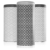 com-four® 3x Kaffeepaddose - Metalldose für Kaffeepads - Aufbewahrungsbehälter mit Deckel für Kaffee, Tee, Kekse - Blech-Dekodose im modernen Vintage-Design (3 Stück - Set 4)