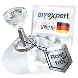 DIYexpert Saugnapf mit Gewinde aus Edelstahl | Made in Germany | [Ø 50 mm] [4 Stück] | Hochwertige Saugnäpfe für Camping und Auto | Ideal als Saugnapf Haken und Saugheber