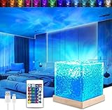 Ocean Lampe LED,16 Farben RGB Wasserwellen Lampe,Aurora Light mit Fernbedienung,LED Sternenhimmel Projektor für Zimmer Schlafzimmer Deko,Kinder Geschenk