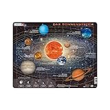 Larsen Puzzle SS1 Sonnensystem, Alter 4–12, Planeten Lernspiel, 70 Teile, Astronomie entdecken, stabiles Tray & Rahmen, Made in Norway