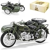 IMZ M72 Ural mit Seitenwagen Grün DDR Atlas Collection 1/24 Modellcarsonline Modell Motorrad
