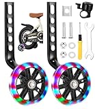 Universal Stützräder für Kinderfahrräder,2 Stücke Kinder Stützräder,Blinkendes Stützrad Kinder für 12 14 16 18 20 Zoll Kind erfahrrad