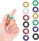 12 Stücke Akupressur Ring, Quesuc Massageringe für Finger Fingermassagering, Finger Massagering/Akupressurring Finger Set für Kinder, Erwachsene, Angstpatienten, Hoher Arbeitsdruck (Mehrfarbig)