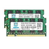 Motoeagle 4GB Kit (2x2GB) DDR2 800 PC2 6400 6400S 2GB SODIMM 200-Pin 1,8V CL6 Non-ECC Unbuffered Notizbuch Arbeitsspeicher