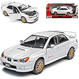 Motormax Subaru Impreza WRX Sti Weiss Limousine 2007 1/24 Motor Max Modellauto Modell Auto