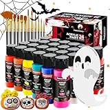 Fantastory Acrylfarben Set 24x 60ml,12 Pinsel;Exzellente Deckkraft,hohe Lichtechtheit,wasserfest Acrylic Paint;für Leinwand,Holz,Keramik,Modelle;Künstler,Profis,Anfänger[ProfessionelleSerie]