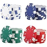 Hshenjhu 40 Stück Pokerkoffer, Pokerchips Zählchips aus Kunststoff, Poker Chip Set ohne Wert, Chips Pokerspiel und Partyzubehör für im Casinospiele, für Profis und Anfänger im Turnier Poker(4 Farben)