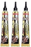 3 Tuben Natural Mehandi Tattoo Tuben (Schwarz) 75g