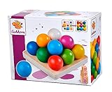 Eichhorn 100003462 Kugel-Sortierspiel, Geschicklichkeitsspiel mit 14 farbigen Kugeln, Motorikspiel für Kinder ab 12 Monaten