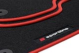 teileplus24 PV302 Fußmatten Sportline Design für Seat Ibiza 4 6J 6P ST Kombi SC 2008-2017 Ziernähte, Bandeinfassung:Rot