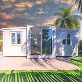 6,8 m Fertighaus, Containerhaus, modulares, vorgefertigtes Mobilhaus, erweiterbares kleines Zuhause mit Schlafzimmer, Küche, Bad, geeignet für Büro und Wohnen, unterstützt personalisierte Anpassung