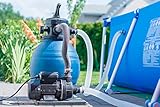 GlobaClean Sandfilteranlage Pool Pumpleistung 6 m³/h 2in1 Adapter Ø32mm - 38mm 4 Wege Ventil Sandfilterpumpe Filteranlage Poolfilter