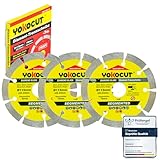 YOKOCUT Diamanttrennscheibe 115mm, Diamant trennscheiben set 3-tlg. universal Trennscheibe für Stein, Beton, Granit, Mauerwerk, Ziegel Zubehör Winkelschleifer