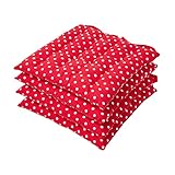 Homescapes 4er Set Stuhlkissen 40x40 cm rot-weiß gepunktet – Sitzkissen Outdoor/Indoor mit Baumwollbezug, Sitzpolster waschbar und Oeko-TEX-Zertifiziert für Esszimmer-, Küchen- & Gartenstühle
