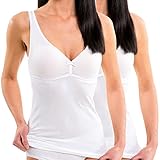 HERMKO 175803860 2er Pack Damen BH-Hemd 2er Pack (Weitere Farben), Farbe:weiß, Größe:44/46 (L)