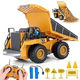 Cheffery Ferngesteuerter Muldenkipper, Ferngesteuertes Baufahrzeug für Kinder mit Licht und Musik, 9 Kanal Kipper Dumper Spielzeug, Ferngesteuerter LKW Muldenkipper Geschenk für Jungen ab 3 Jahren
