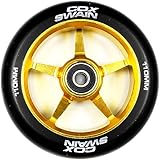 Cox Swain 2 STK. High End Stunt Scooter Rollen Komplett Set mit ABEC 11 Kugellagern und Alu Spacern: Black/Gold 120mm