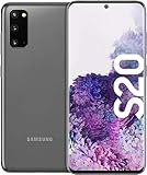 Samsung Galaxy S20 Smartphone 4G ohne Vertag 128 GB interner Speicher, 8 GB RAM, Hybrid SIM, Android 10 to 13 - Deutsche Version (Grau), (SM-G980)