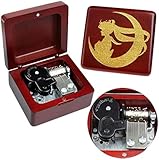 Sinzyo Sailor Moon Vintage Holz mechanische Spieluhr Geburtstag Geschenk Weihnachten Valentinstag (Holzbox mit rotem Thema)