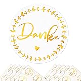 COLOFALLA 120 Stück 4cm Danke Aufkleber Goldfolie Sticker Rund Hochzeit Weihnachten Dankeschön Etiketten Selbstklebend Thank You Klebeetiketten Geschenkaufkleber Deko Geschenke