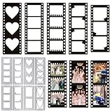 BETESSIN 8Pcs Stanzschablonen Bilderrahmen Stanzform Rahmen Klein Metall Prägeschablone DIY Scrapbooking Cutting Dies Kartenherstellung Fotoalbum Geschenk Grußkarten