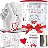 GipsME 3D Handabdruck Set für Paare - Gipsabdruckset - Partner und Pärchen Geschenke für Frauen und Erwachsene als Hochzeitstag, Jahrestag-Geschenk für Sie und Ihn, Weihnachtsgeschenke für Frauen