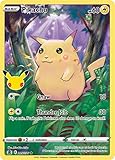 Pikachu 005/025 Seltene Holo Pokemon Karte (Celebrations 25th Anniversary) + TitanCards® Toploader