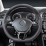 Lenkradbezug Hand Nähen Echtes Leder Auto Lenkradhülle, Passend Für VW Volkswagen Passat B8 Golf 7 GTI Golf R Mk7 Volkswagen Polo GTI Scirocco Stil 2