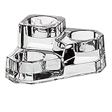 CRISTALICA Teelichthalter 3er Lucio Kerzenhalter Glas Bleikristall 6,5cm transparent