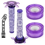 Upgrade V8 Staubsauger Filter Ersatz Kit für Dyson V7 V8 Akku-Staubsauger Tier Extra SV25 SV37, 2Stück Nachmotorfilter und 2Stück Sternvormotorfilter Teilenummer 965661-05, 967478-05