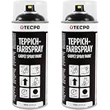 TECPO Teppich Farbspray, 2x 400ml Textilfarbe schwarz Teppichspray für Auto Matten Fussmatten Stoff Gummi Kunststoff Innenraum Aufbereitung