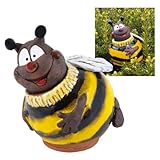 Midene Gartenstecker Keramik Handgefertigt - Gartendeko für Draußen Wetterfest - Garten Deko Keramik - Gartenfiguren & Gartenstatuen - Lustige Hummel