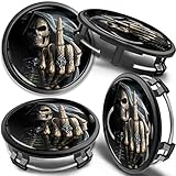 SkinoEu 4 x 75 mm Nabendeckel Felgendeckel Kompatibel mit Mercedes Benz Radnabenabdeckung Nabenkappen Felgenkappen Radkappen Alufelgen B66470207 / B66470200 Schädel cm 25