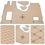 LKW Fußmatten/Automatten passend für Mercedes Actros MP4, MP5, MP6, Beifahrersitz ungedämpft (gefaltet) - Elegante Steppungen, Exklusives Logo und Hochwertige Doppelnaht