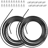 Easyhomie 10m Schwarzes Bremsleitung Set, Ø 4,75mm Bremsrohr mit 20 Verschraubungen und 10 Verbinder für Bördel F