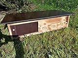Woid Herz Premium Schildkrötenhaus aus 20mm Vollholz Gebrannt (SH6) - Wetterfest mit Boden und Tür inc. verstellbare Belüftung - Schildkrötenhaus Schildkrötengehege Schildkröte Freilauf Gehege Stall
