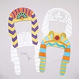 Baker Ross Pharaonen-Kopfschmuck zum Ausmalen (8 Stück) – für Kinder zum Verzieren und Verkleiden, Weiß, Mittel