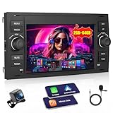 Inefala Autoradio für Ford Focus S-Max Mondeo Galaxy C-Max Kuga, Android 2G+64G, Wireless Carplay & Android Auto, Radio 2 Din mit GPS/WiFi/Bluetooth/USB/RDS/FM Mikrofon Rückfahrkamera
