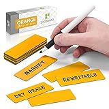 2DOBOARD Magnetstreifen beschreibbar - 7,5 cm x 2,5 cm Orange - 25 Stück - Wochenplaner, Organizer – Für Metallschränke, Kühlschränke, magnetische Oberflächen