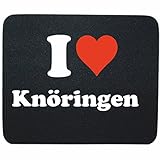 Gaming Mauspad "I Love Knöringen" in Schwarz, eine tolle Geschenkidee die von Herzen kommt| Rutschfestes Mousepad | Geschenktipp: Weihnachten Jahrestag Geburtstag Lieblingsmensch