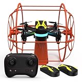 Morlyrctooy M17 Mini RC Quadrocopter Drohne mit Schutzschild Land Air Dual Modus Ein Knopf Start Landung 3D Flips Kopf loser Modus 3 Geschwindigkeits Stufen USB wiederaufladbarer Akku