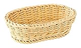 APS 50624 Korb, oval „Profi Line“ - Körbchen, Flechtkorb aus Polypropylen - Abmessungen: 19 x 12 cm / Höhe: 6 cm / Farbe: Beige